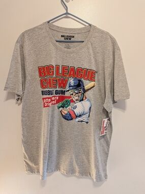 League Big League Chew Graphic Tee - Gray with Red, Blue, Green Accents